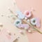 Glitzhome® 28" Easter Glitter Egg, Bunny & Donuts Picks Set